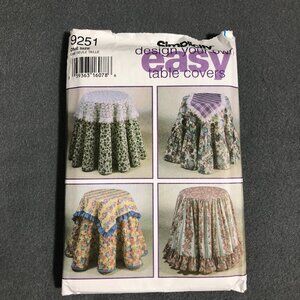 Vintage Simplicity 9251 SEWING Pattern Table covers Cloths 90s
